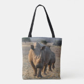 Tote Bag Rhino gris dans la nature (Dos)