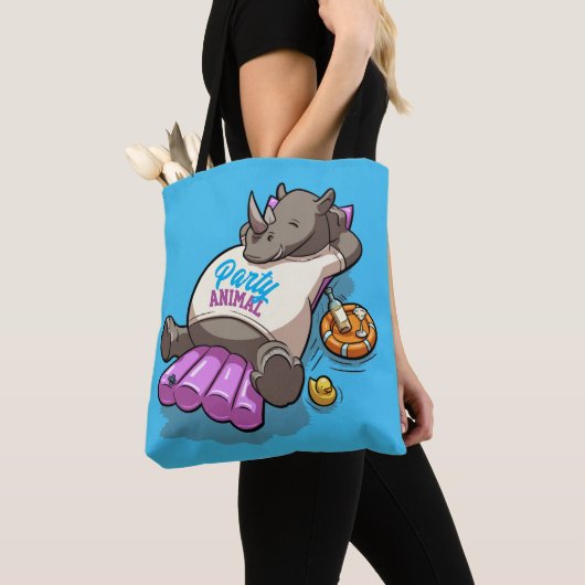 Tote Bag Rhinoceros gonflables pour animaux de fête (De près)