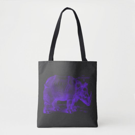 Tote Bag Rhinoceros Renaissance Albrecht Durer en violet (Devant)