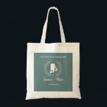 Tote Bag Rhode Island Destination Wedding Welcome Guests<br><div class="desc">Welcome guests to your state wedding with personalized tote bags.  Design features state map with wreath and customizable text. The background color can be customized to any desired color to match your wedding theme. Personalize with desired state city or location place.</div>