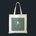 Tote Bag Rhode Island Destination Wedding Welcome Guests<br><div class="desc">Welcome guests to your state wedding with personalized tote bags.  Design features state map with wreath and customizable text. The background color can be customized to any desired color to match your wedding theme. Personalize with desired state city or location place.</div>
