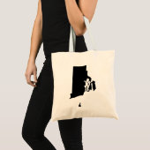 Tote Bag Rhode Island en noir et blanc (Devant (produit))