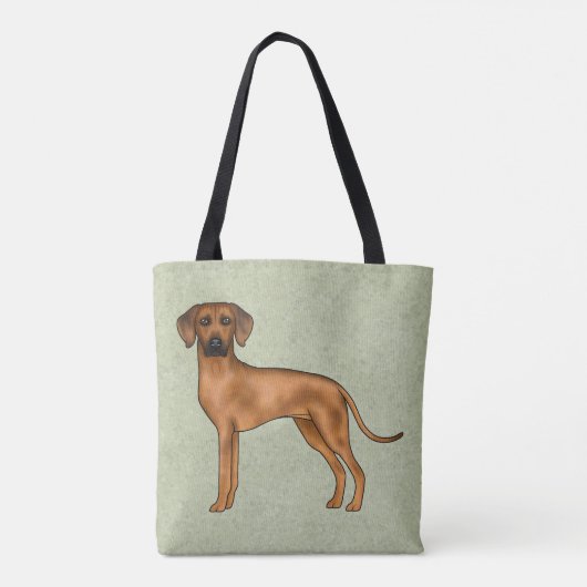 Tote Bag Rhodesian Ridgeback Brown dessin animé Lion Chien (Dos)