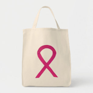 Tote Bag Ribbon de sensibilisation à la magenta rose chaud 
