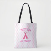 Tote Bag Ribbon Fourre-tout pour les survivants du cancer r (Devant)