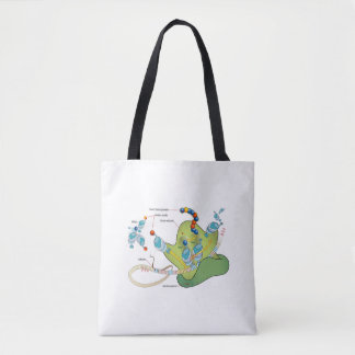 Tote Bag Ribosome mRNA tRNA molecules proteins Diagram 