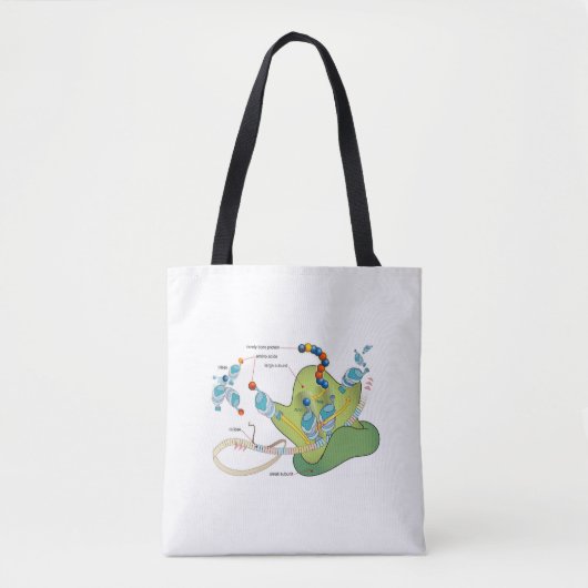 Tote Bag Ribosome mRNA tRNA molecules proteins Diagram  (Devant)