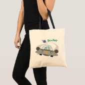 Tote Bag RICK AND MORTY™ | Flying Off In Space Ship (Devant (produit))