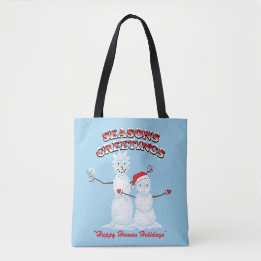 Tote Bag Rick et Morty | Bonnes Fêtes de snowmen (Devant)