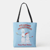 Tote Bag Rick et Morty | Bonnes Fêtes de snowmen (Dos)