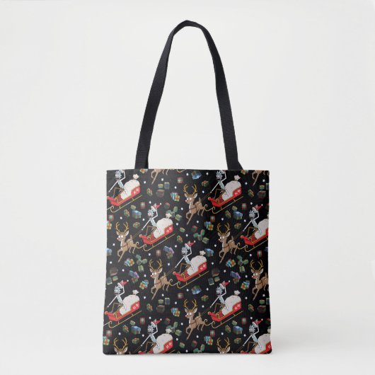 Tote Bag Rick et Morty | Christmas Reindeer Sleigh Motif (Devant)