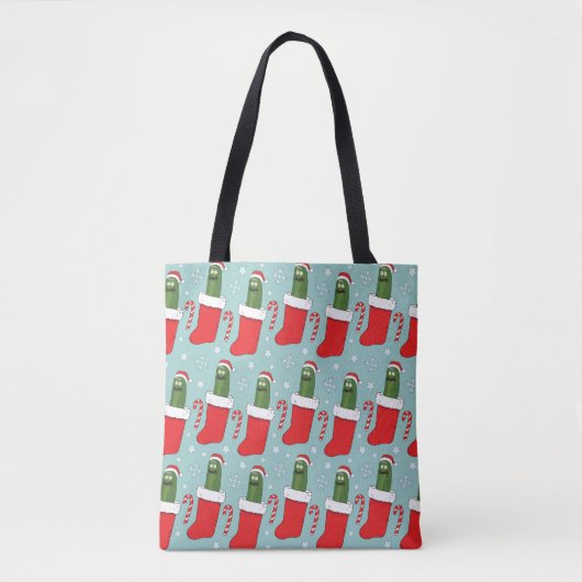 Tote Bag Rick et Morty | Motif de Noël Pickle Rick (Devant)
