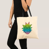 Tote Bag RICK ET MORTY™| motif Rainbow Rick Head (Devant (produit))
