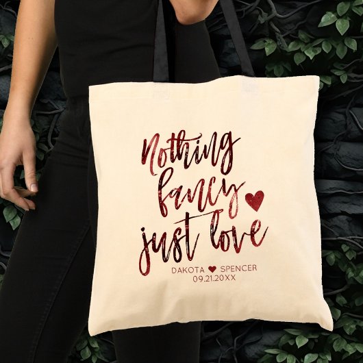 Tote Bag Rien De Fancy Juste Amour | Dark Crimson Mariage r