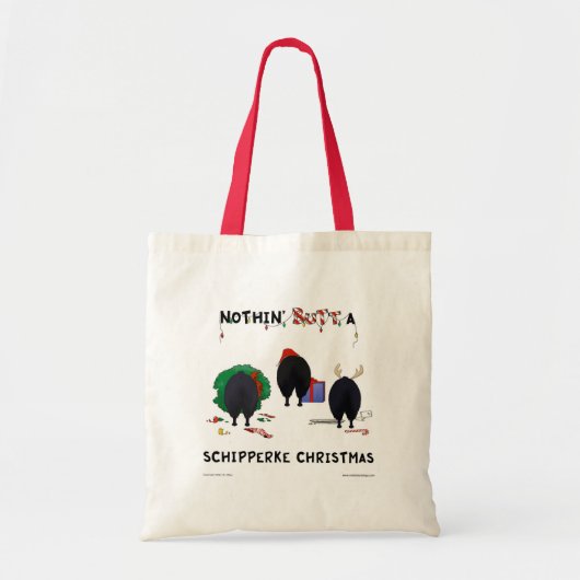 Tote Bag Rien n'aboutent Noël de Schipperke (Devant)