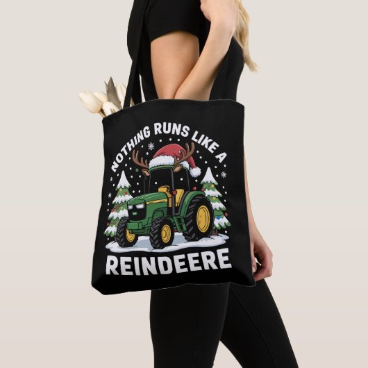 Tote Bag Rien Ne Fonctionne Comme Un Tracteur De Noël Reind (De près)