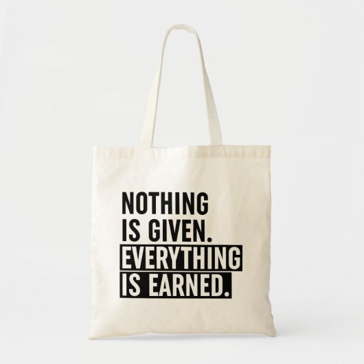 Tote Bag Rien N'Est Donné Que Tout Est Gagné (Devant)