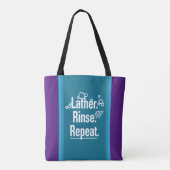 Tote Bag Rincer Lather Répéter Blanc Gfx Aqua Stripes (Dos)