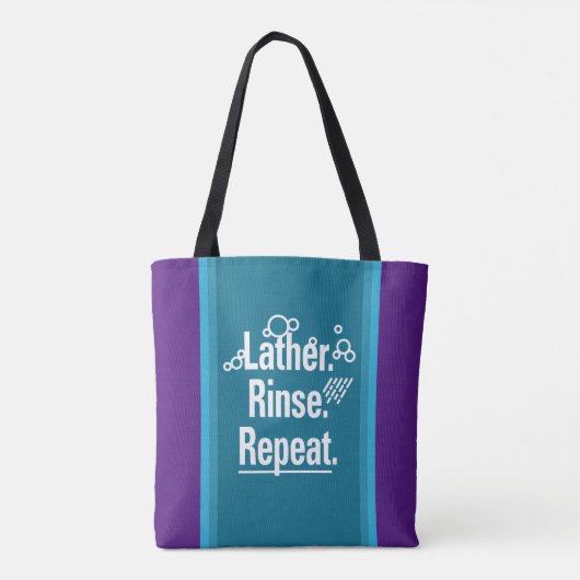 Tote Bag Rincer Lather Répéter Blanc Gfx Aqua Stripes (Dos)