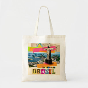 Tote Bag Rio de Janeiro Brésil Collage Voyage Rétro