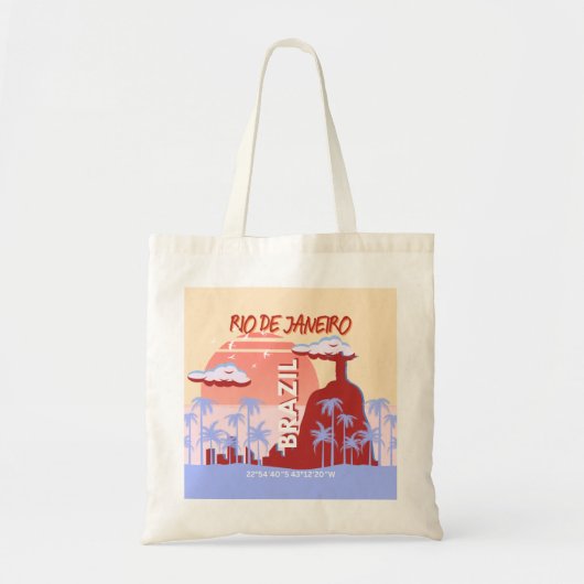 Tote Bag Rio de Janeiro Brésil Travel Art Retro Poster (Devant)