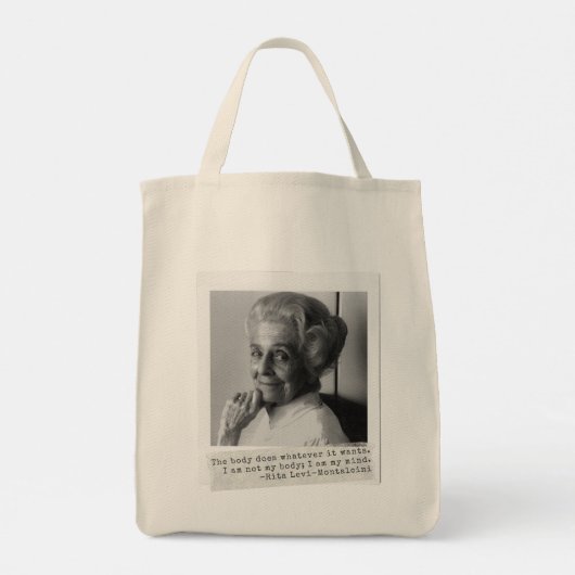 Tote Bag Rita Levi-Montalcini cite les femmes dans la scien (Dos)