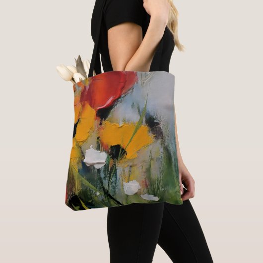Tote Bag Riverside – Prairie Abstraite Expressive (De près)