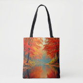 Tote Bag Rivière forestière d'automne (Devant)
