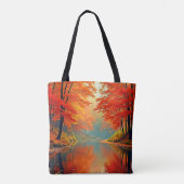 Tote Bag Rivière forestière d'automne (Dos)