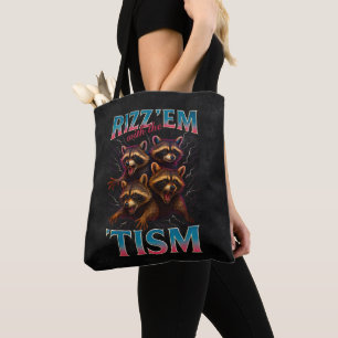 Tote Bag Rizz Em avec le Tism Meme Autisme Drôle Raton Lave