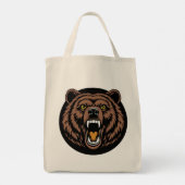 Tote Bag Roaring Bear Power Emblem (Dos)