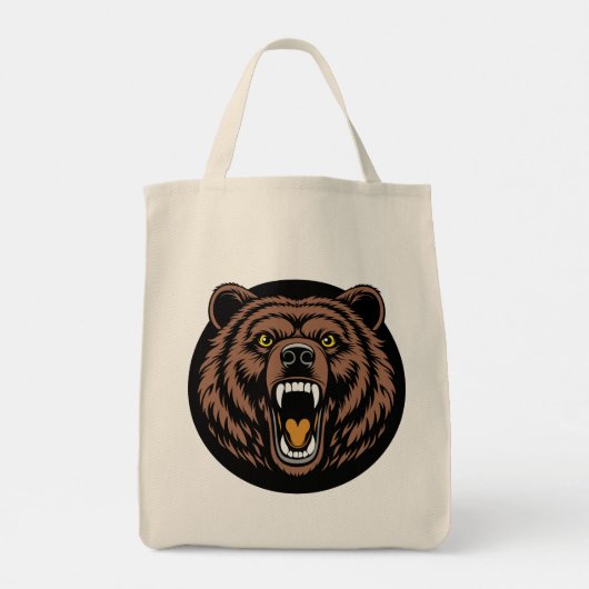 Tote Bag Roaring Bear Power Emblem (Dos)