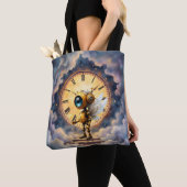 Tote Bag Robby the Winged Timekeeper – Wings of Time Series (De près)