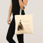 Tote Bag Robe de mariée aquarelle Rouge foncé, douche de ma (Devant (produit))