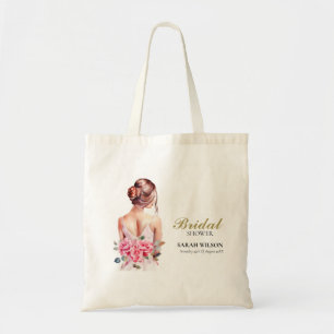 Tote Bag Robe de mariée rose moderne aquarelle Cadeaux de d