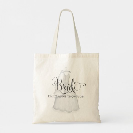 Tote Bag Robe de mariée sur mesure pour future mariée (Dos)