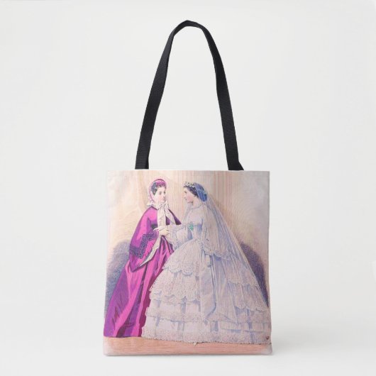 Tote Bag Robe de mariée sur une gravure de mode française d (Devant)