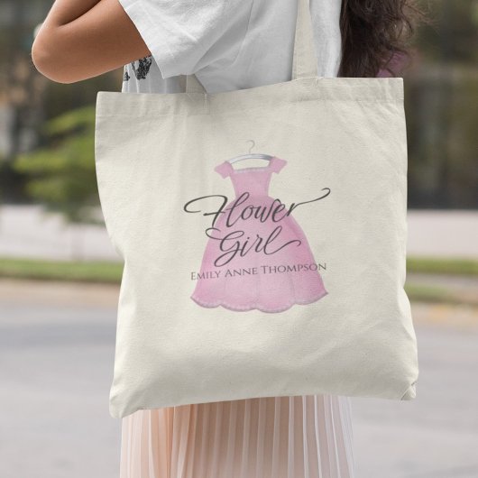 Tote Bag Robe Fleur Rose jolie robe personnalisée