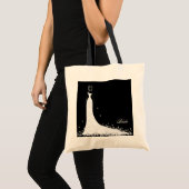 Tote Bag Robe Mariage noir & blanc & dentelle Vintage (Devant (produit))