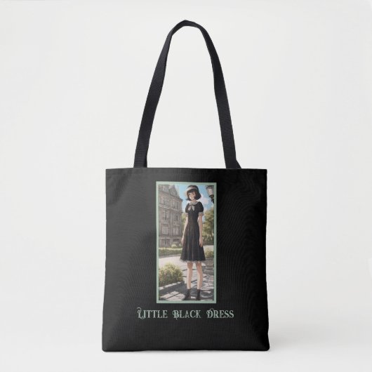 Tote Bag Robe noire classique à imprimer LBD (Devant)