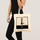 Tote Bag Robe noire élégante classique d'Halloween mode (Devant (produit))