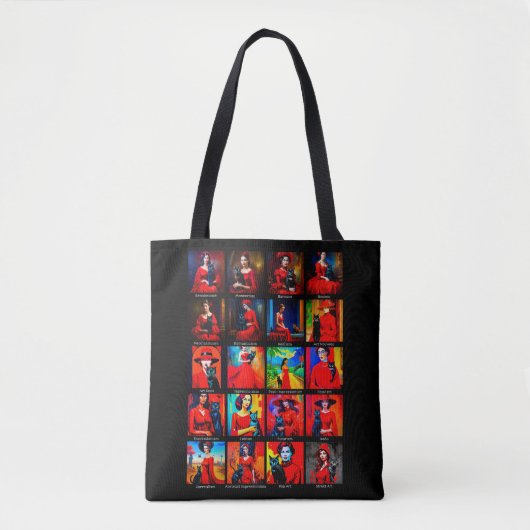 Tote Bag Robe Rouge Modes d'Art Chat Noir (Devant)