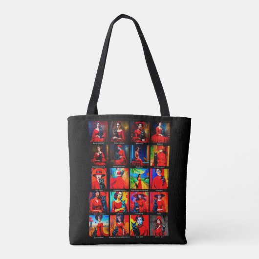 Tote Bag Robe Rouge Modes d'Art Chat Noir (Dos)