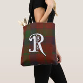 Tote Bag Robertson Clan Tartan Monogram (De près)