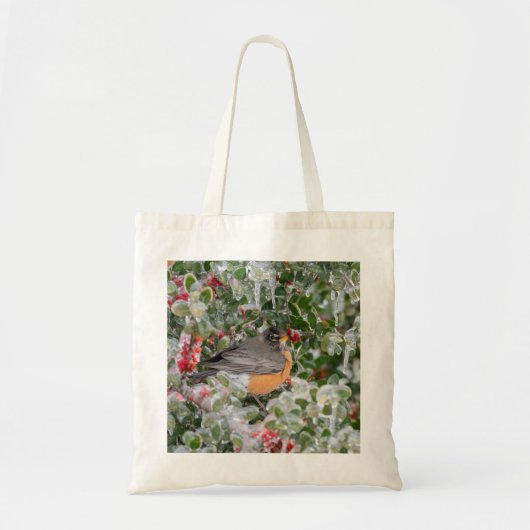 Tote Bag Robin à Noël (Devant)