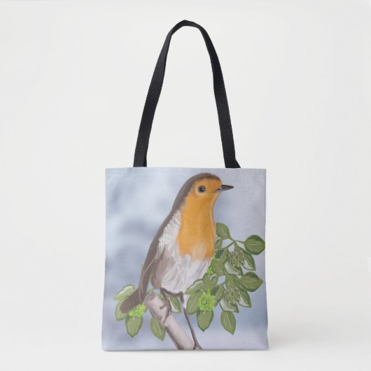 Tote Bag Robin de Noël traditionnel et Ivy (Devant)