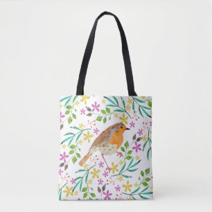 Tote Bag Robin l'oiseau de Noël