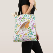 Tote Bag Robin l'oiseau de Noël (De près)