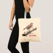 Tote Bag Robin perché sur une feuille de lierre (Devant (produit))