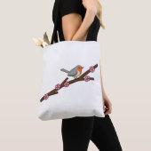 Tote Bag Robin sur Sakura (De près)